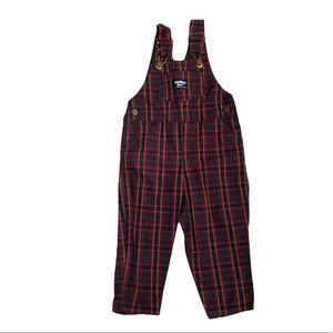 OshKosh B’Gosh Vintage Plaid Vestbak Overalls Size 3T
